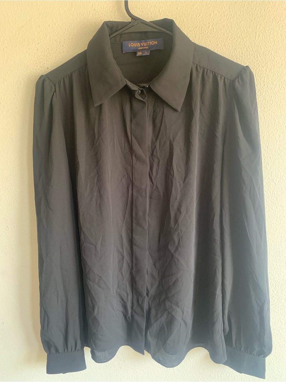 Louis Vuitton Uniforms Black Button Up Top Womens Dress Shirt Size 36